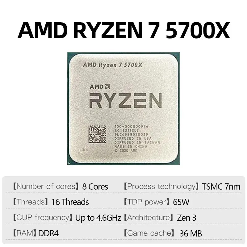 AMD Ryzen 7 5700X Entsperrter  – Amd Cpu Ryzen 7 Bewertung und Preis